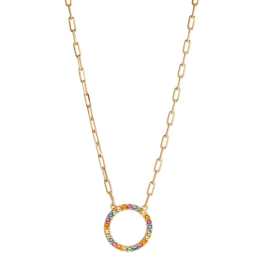 Collier Bronze Zirkonia bunt vergoldet verstellbar Ø15 mm