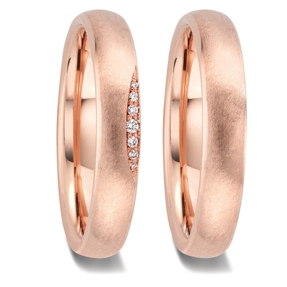 Partnerring 750/18 K Rosegold Diamant 0.032 ct, 7 Steine, w-si