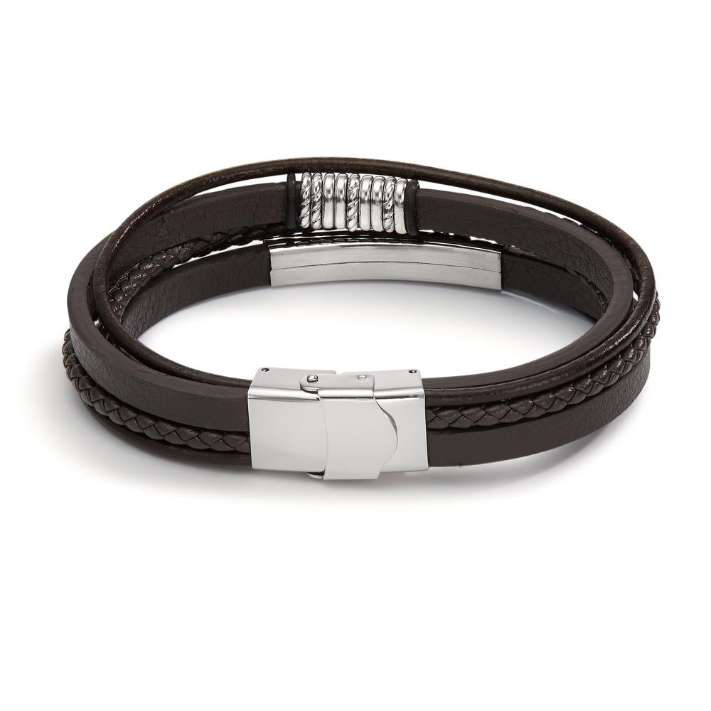 Bracciale Acciaio inossidabile, Pelle 21.5 cm