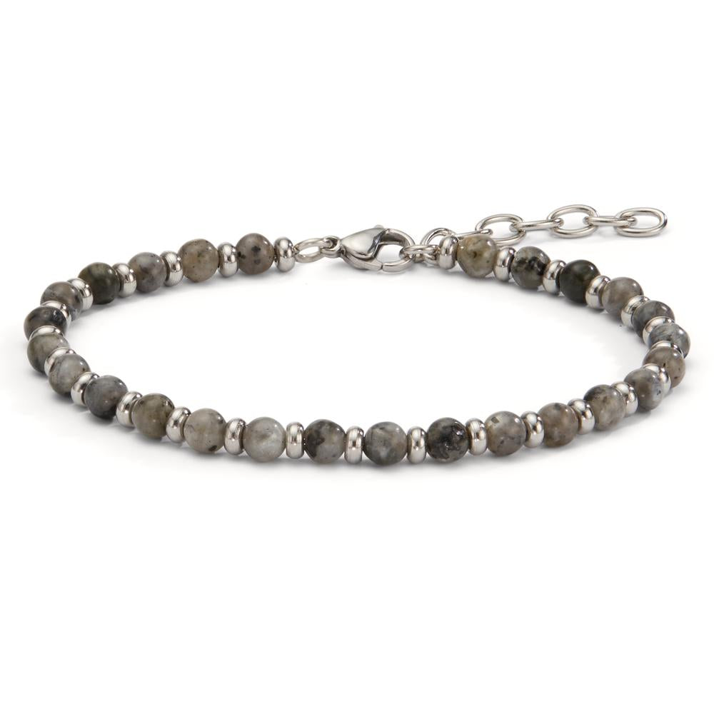 Bracelet Acier inoxydable Agate gris 19-22 cm Ø4.7 mm