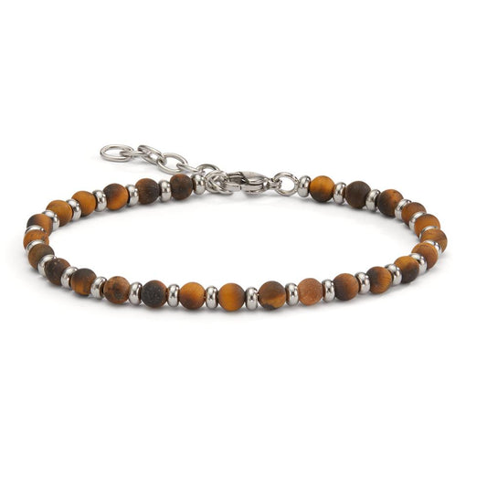 Bracelet Acier inoxydable L’œil de tigre brun 19-22 cm Ø4.7 mm