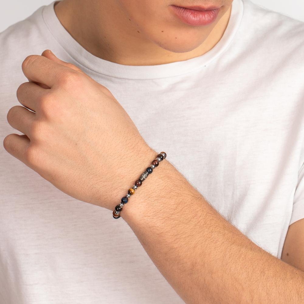 Bracelet Acier inoxydable L’œil de tigre 20 cm Ø6.5 mm