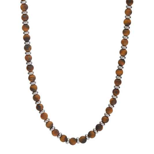 Collana Acciaio inossidabile Occhio di tigre 50-55 cm Ø4 mm