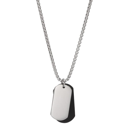 Chaînette avec pendentif Acier inoxydable noir PVD 45-50 cm