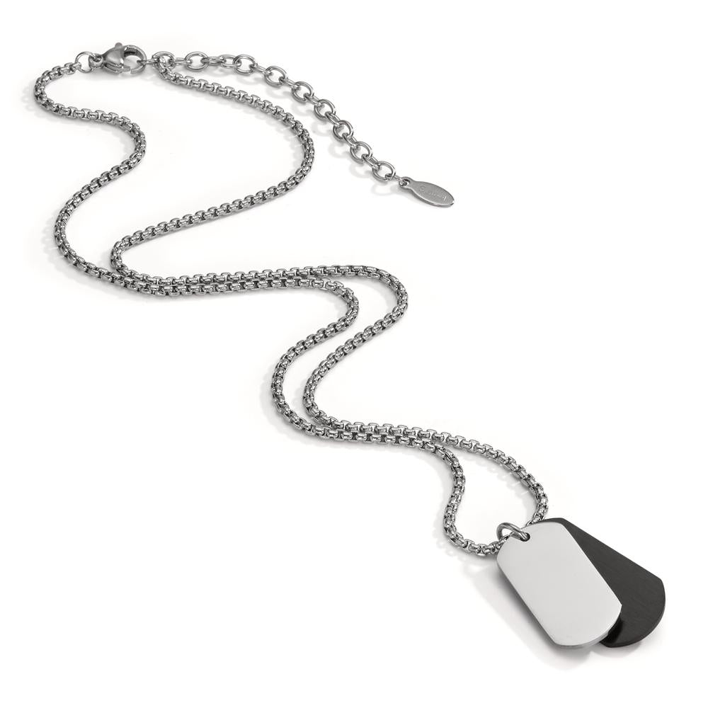 Chaînette avec pendentif Acier inoxydable noir PVD 45-50 cm