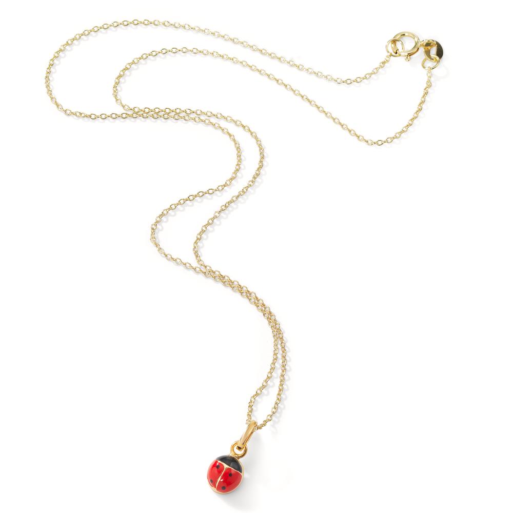 Chaînette avec pendentif Or jaune 9K Émaillé Coccinelle 36 cm Ø5.5 mm