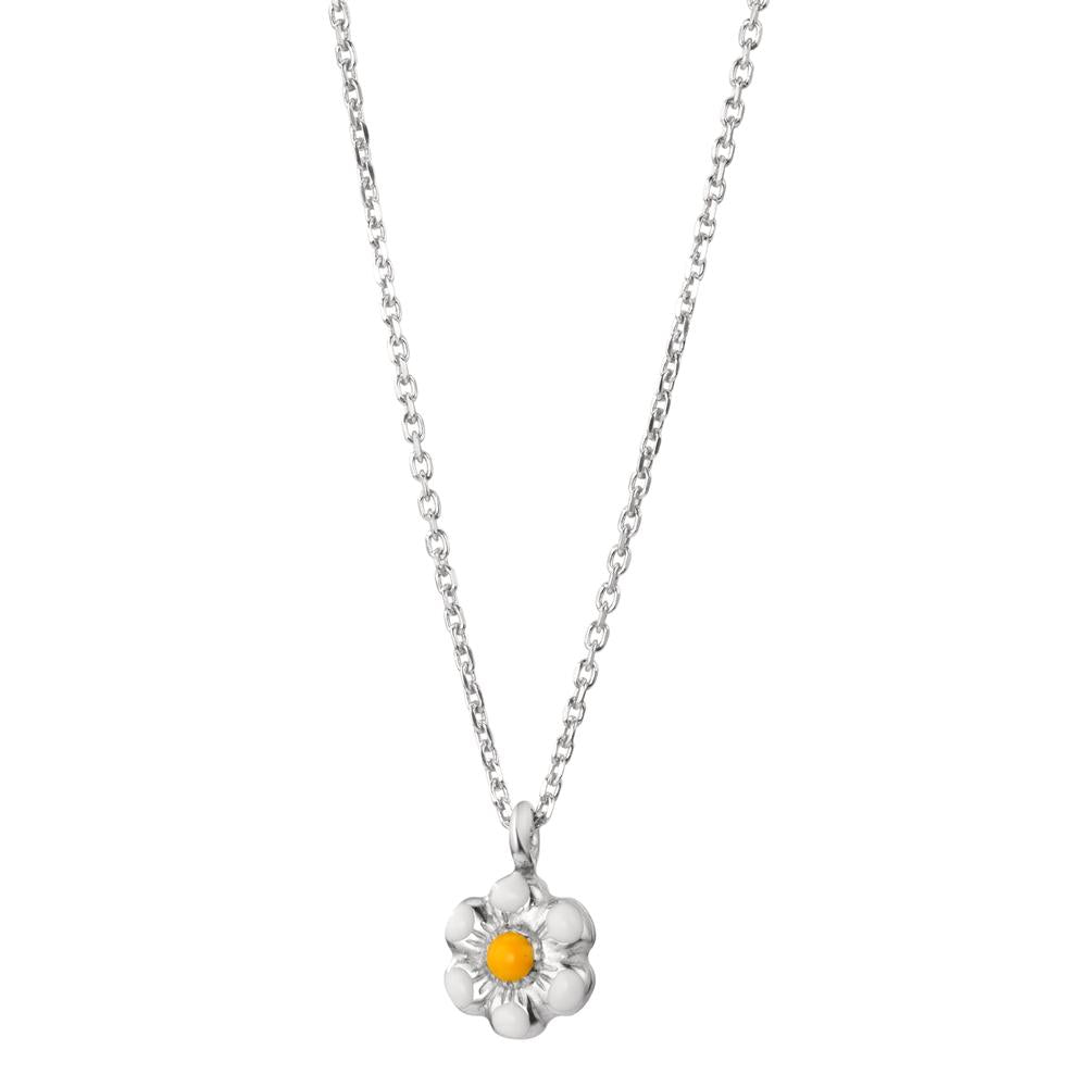 Collier Argent Rhodié Fleur 36-38 cm Ø7 mm