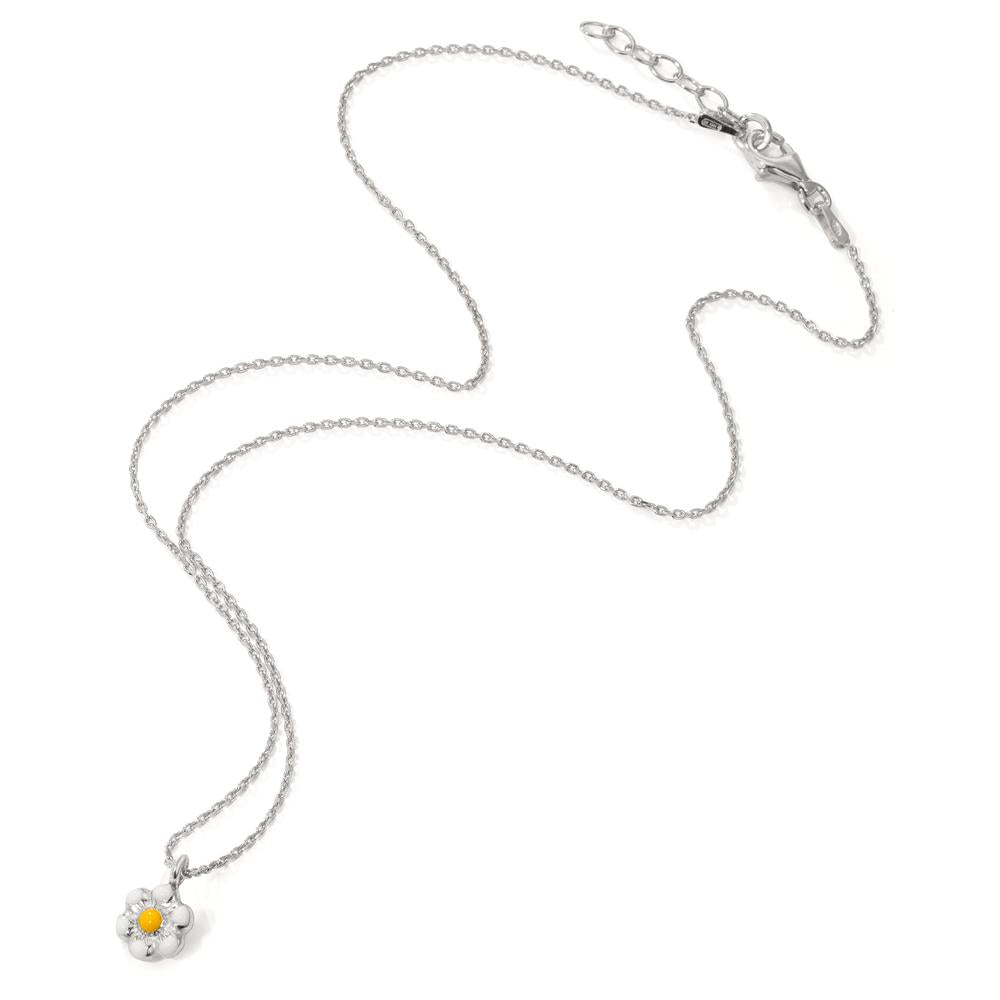 Collier Argent Rhodié Fleur 36-38 cm Ø7 mm