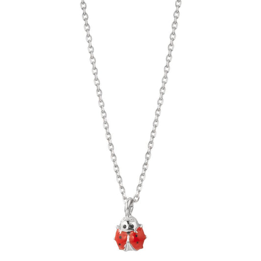 Collier Argent Rhodié Coccinelle 36-38 cm Ø6 mm