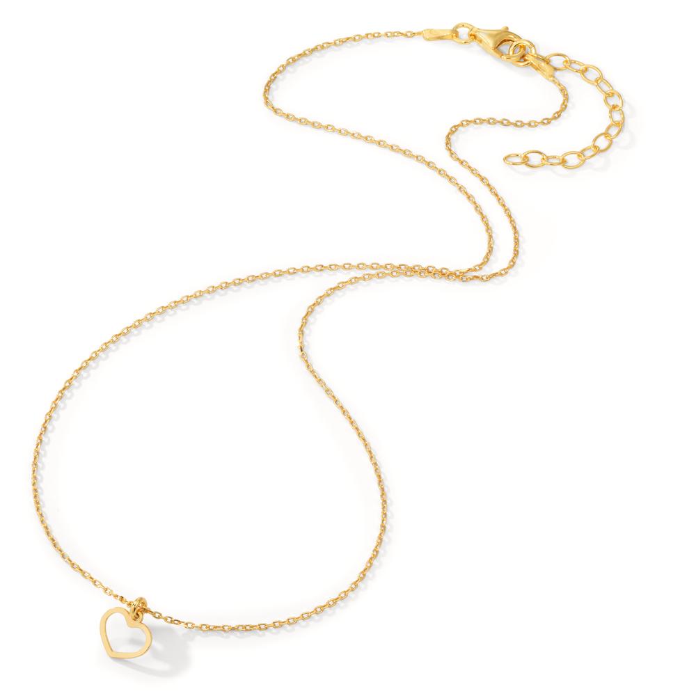 Collier Argent jaune Plaqué or Coeur 38-42 cm Ø8 mm