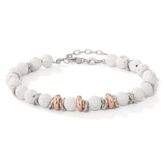 Bracelet Argent Lava blanc rosé Bicolore 18.5-21.5 cm Ø6.5 mm