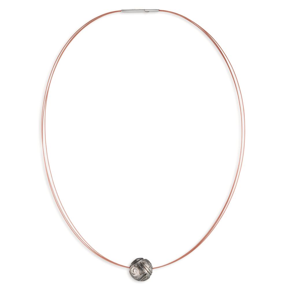 Collier Acier inoxydable PVD perle de Tahiti 42 cm