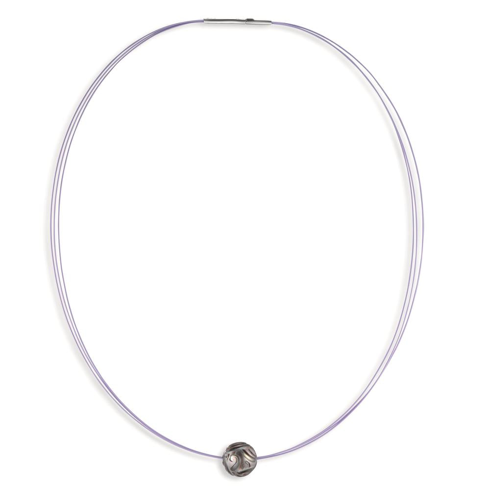 Collier Acier inoxydable PVD perle de Tahiti 42 cm