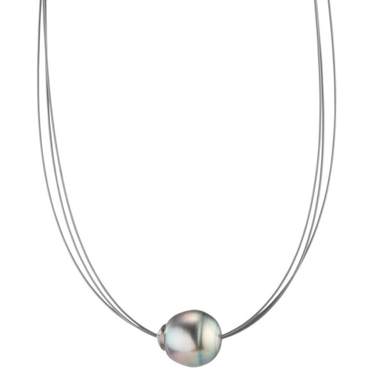 Collier Acier inoxydable perle de Tahiti 42 cm