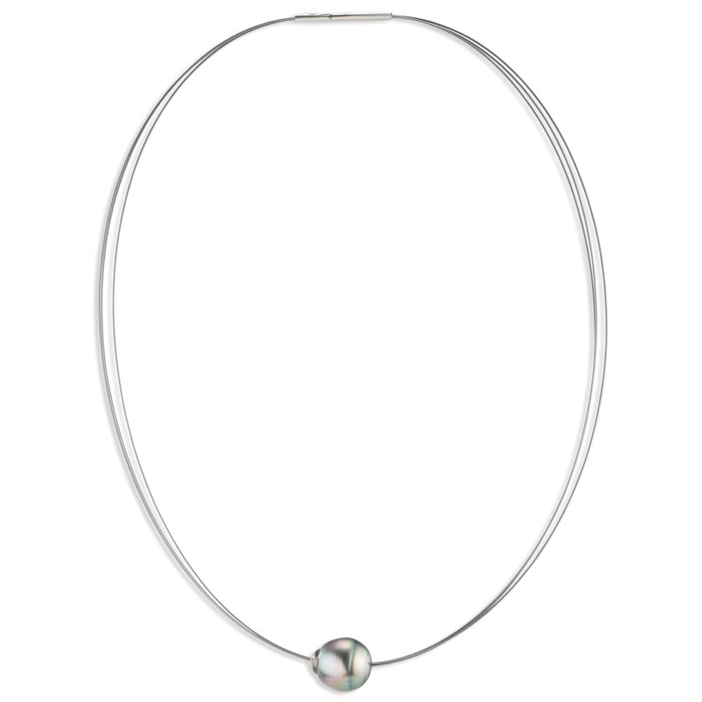 Collier Acier inoxydable perle de Tahiti 42 cm