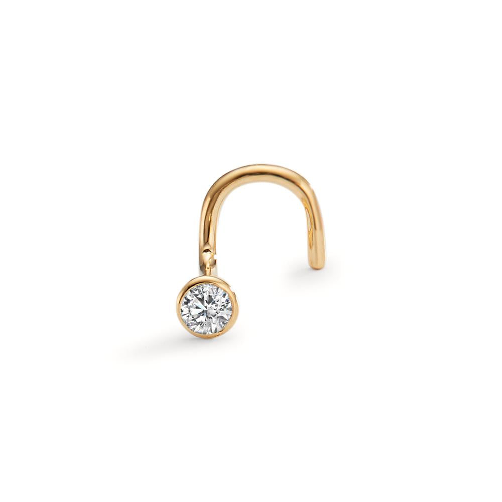 Clous de nez Or jaune 18K Diamant blanc, 0.035 ct, w-si Ø3 mm