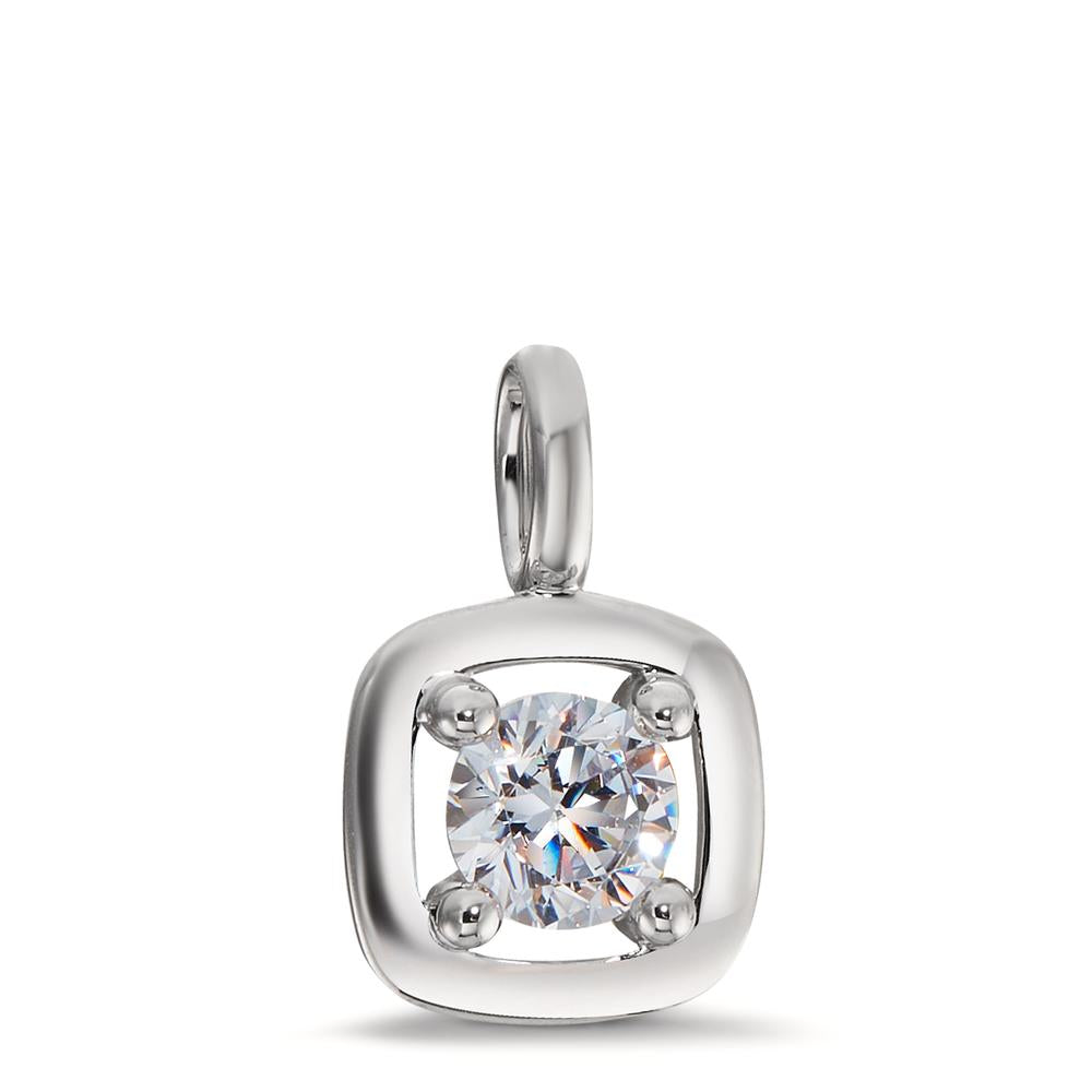 Pendentif Or blanc 9K Zircone Ø9 mm