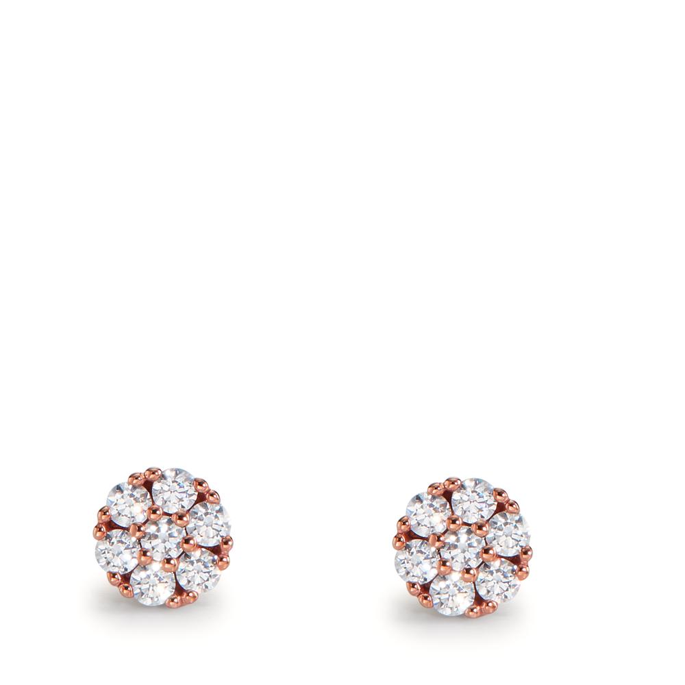 Clous d'oreilles Or rose 9K Zircone 14 Pierres Ø5.5 mm