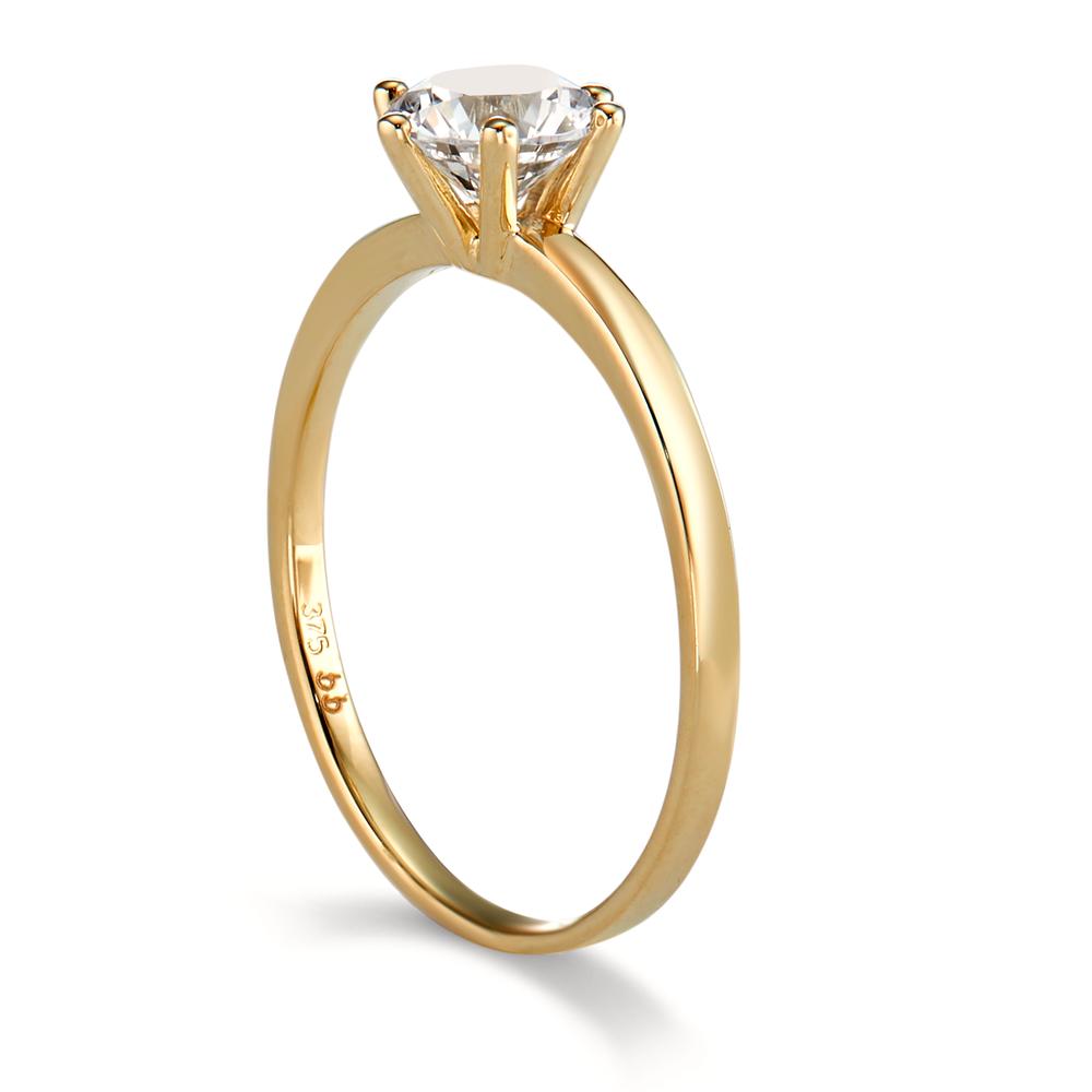 Anello solitario Oro giallo 375/9K Zirconia 6 mm