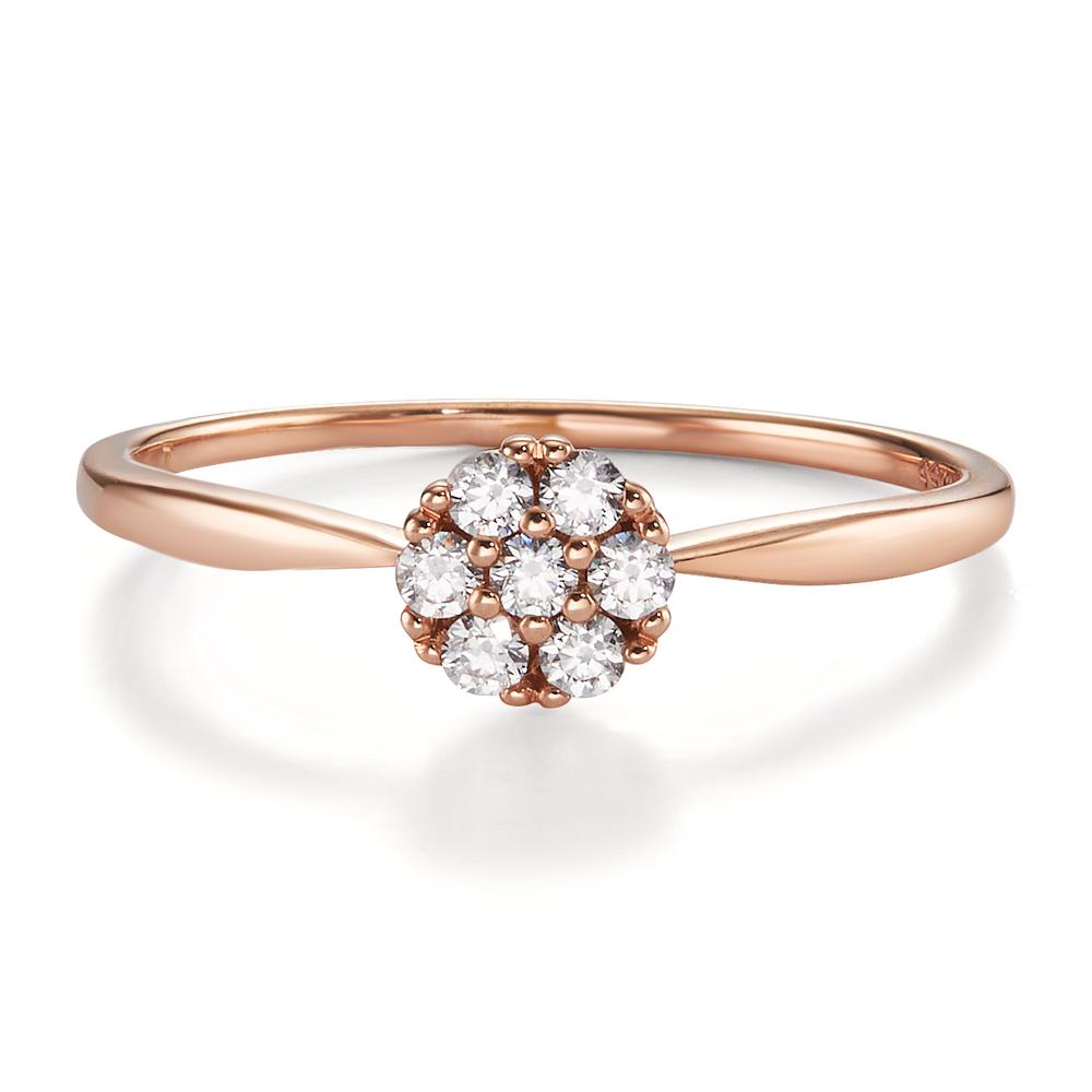 Fingerring 375/9 K Rosegold Zirkonia 7 Steine Ø5.5 mm