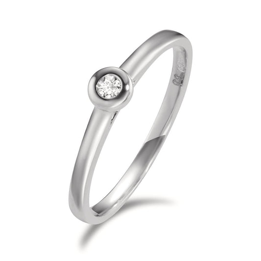 Solitär Ring 750/18 K Weissgold Diamant 0.03 ct, w-si