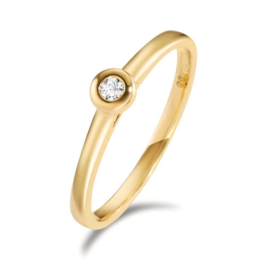 Bague solitaire Or jaune 18K Diamant 0.03 ct, w-si