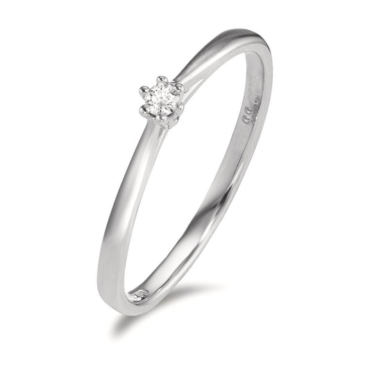 Bague solitaire Or blanc 18K Diamant 0.035 ct, w-si