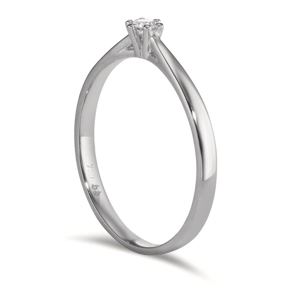 Bague solitaire Or blanc 18K Diamant 0.075 ct, w-si