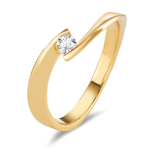 Bague Or jaune 18K Diamant 0.09 ct, w-si