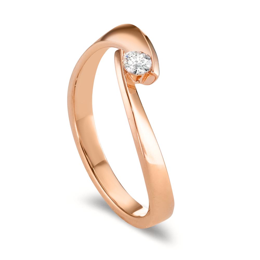 Anello Oro rosso 750/18 carati Diamante 0.09 ct, w-si