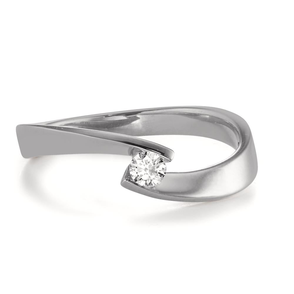 Bague Or blanc 18K Diamant 0.13 ct, w-si