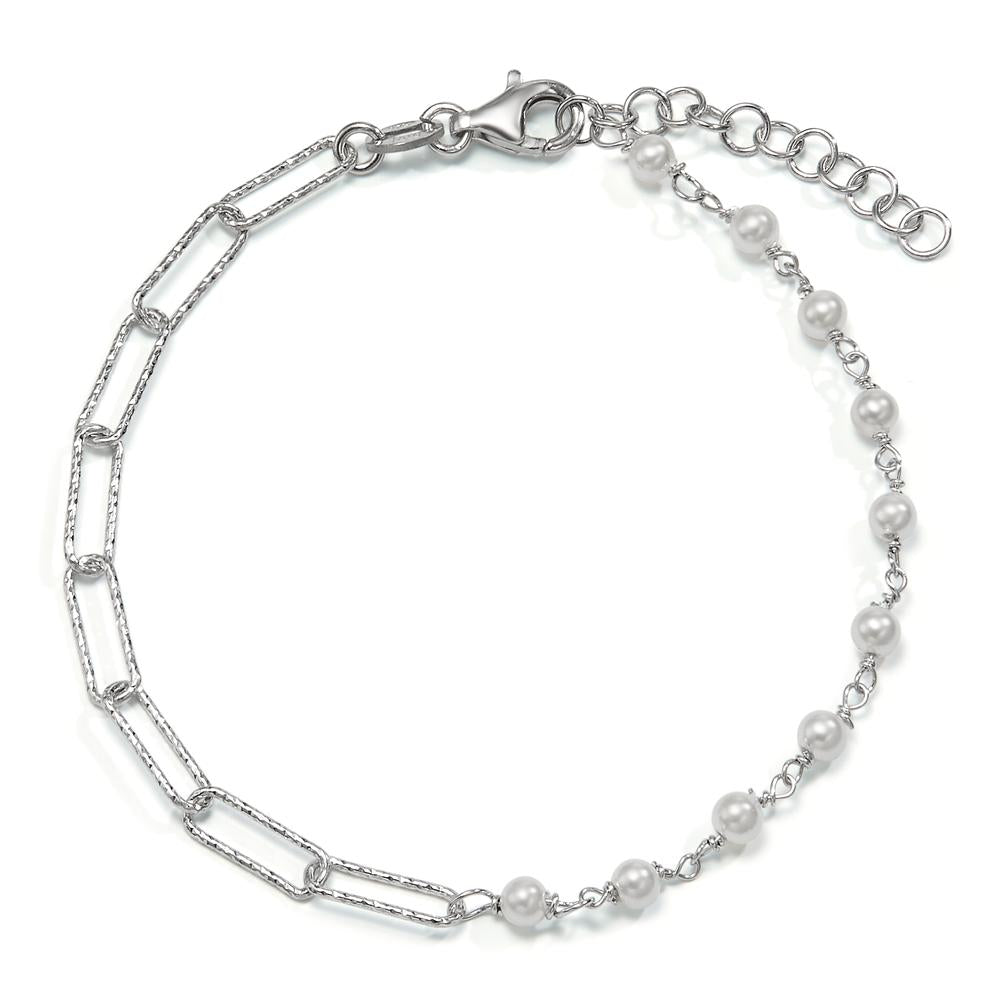 Bracciale Argento rodiato Perla di conchiglia 17-20 cm