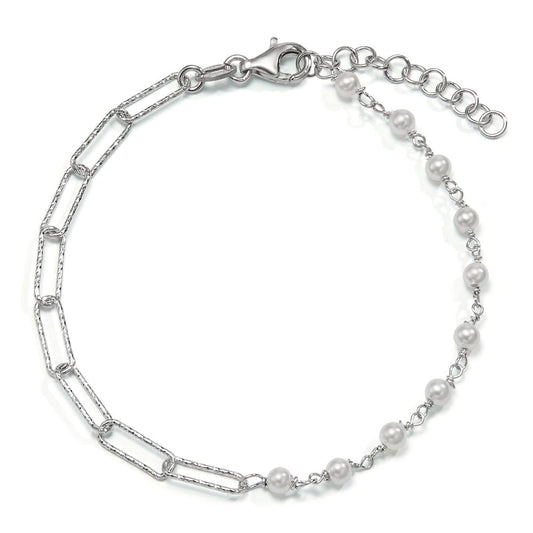 Bracciale Argento rodiato Perla di conchiglia 17-20 cm