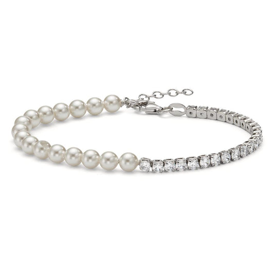 Armband Silber Zirkonia 23 Steine rhodiniert shining Pearls verstellbar