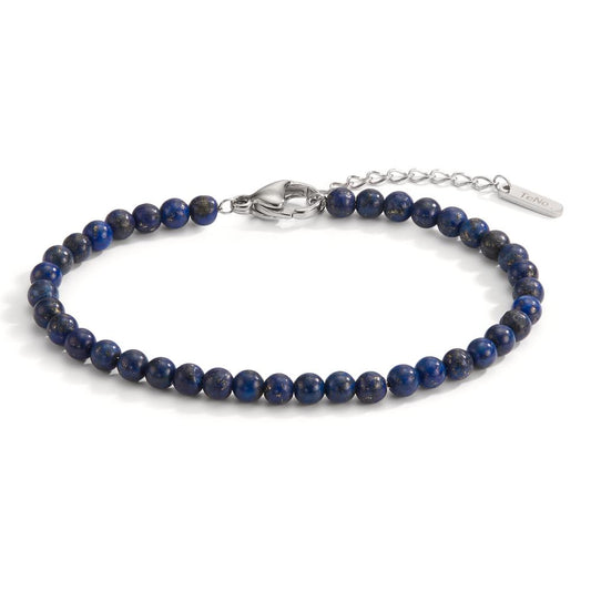 Bracelet Acier inoxydable Lapis-lazuli 17.5-19.5 cm Ø4 mm