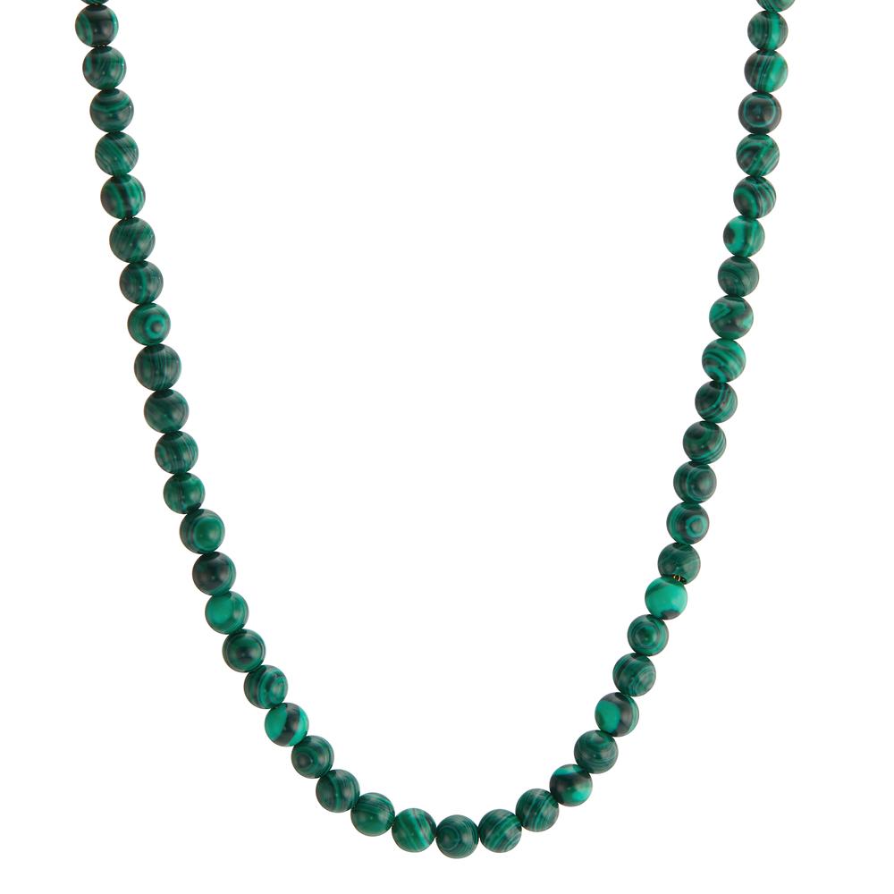 Collier Acier inoxydable Malachit vert jaune PVD 42-45 cm Ø4 mm