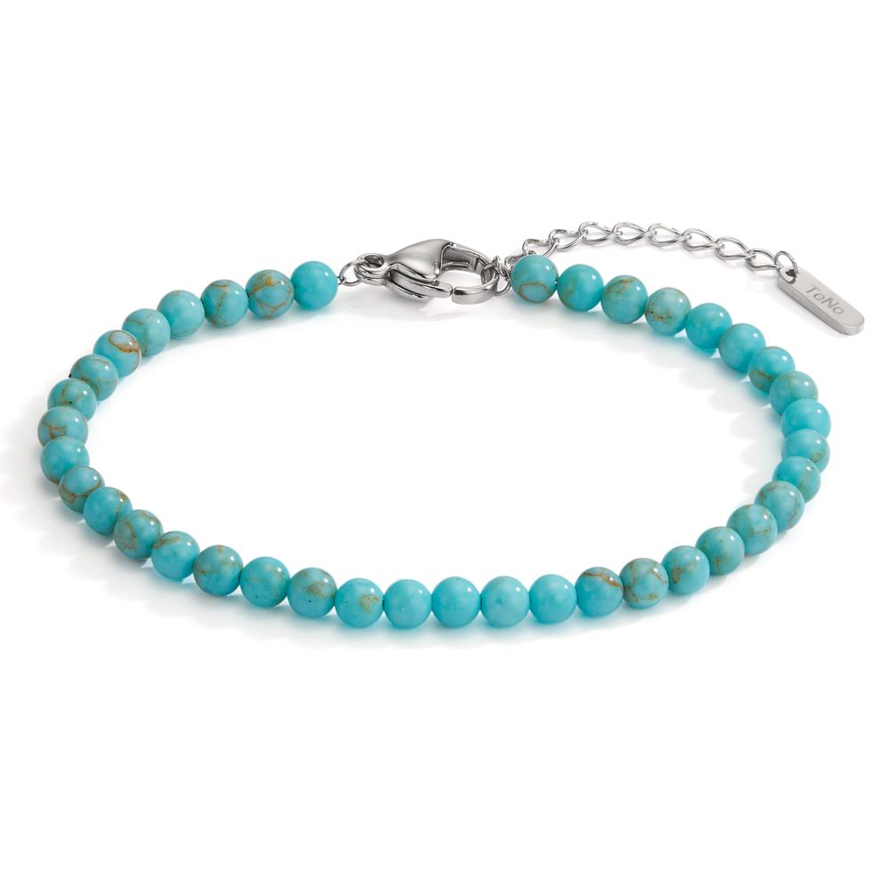 Bracelet Acier inoxydable Turquoise 17.5-19.5 cm Ø4 mm