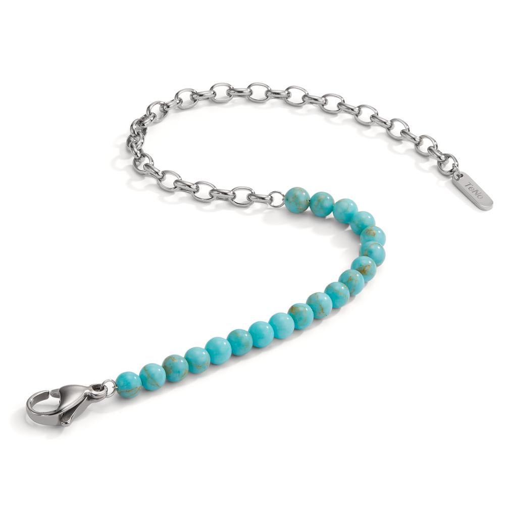 Bracelet Acier inoxydable Turquoise 17.5-19.5 cm Ø4 mm