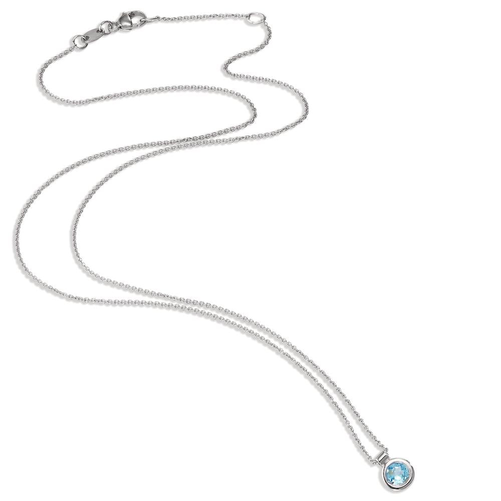 Collier Or blanc 18K Topaze 40-42 cm