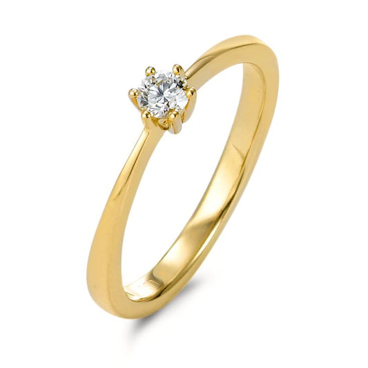 Bague solitaire Or jaune 18K Diamant 0.15 ct, w-si