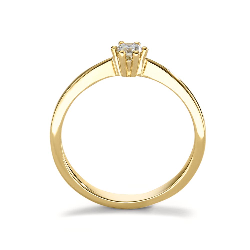 Bague solitaire Or jaune 18K Diamant 0.15 ct, w-si