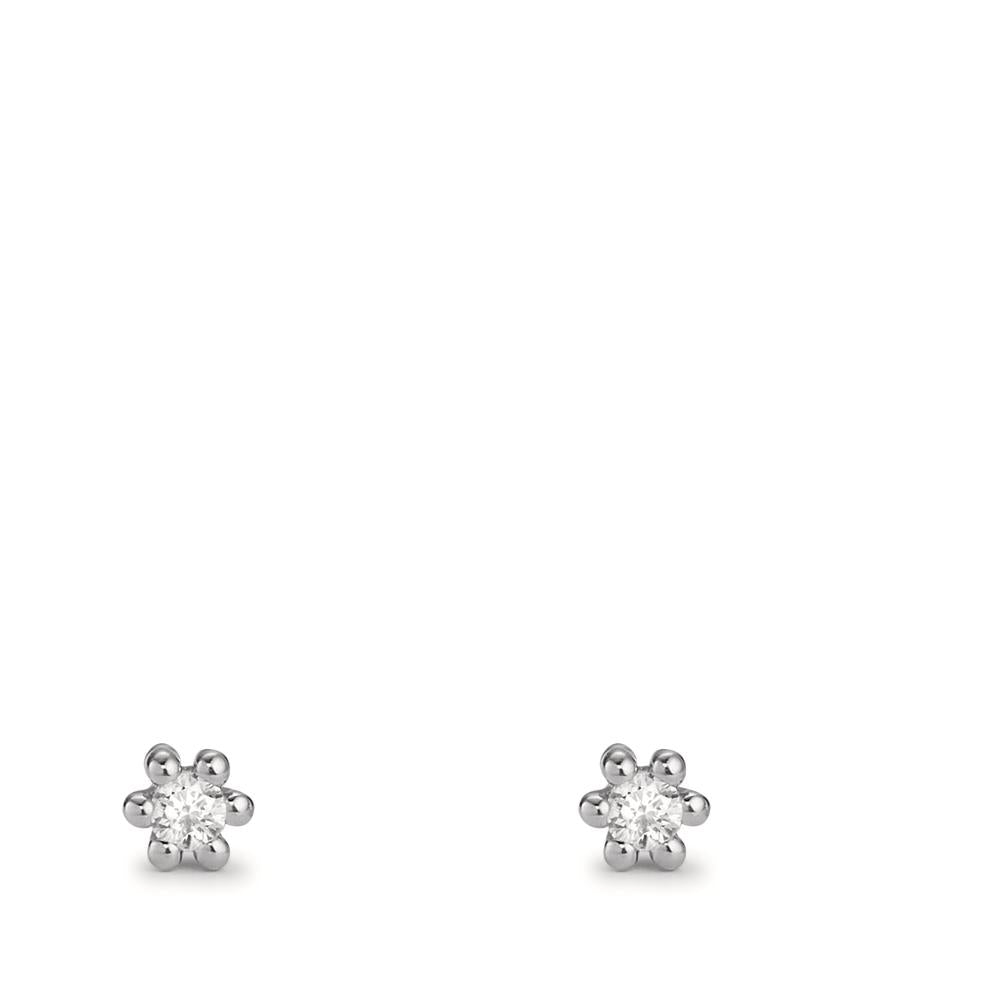 Ohrstecker 750/18 K Weissgold Diamant 0.04 ct, 2 Steine, w-pi1 Ø3 mm