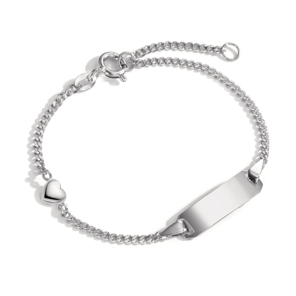 Bracciale con incisione Oro bianco 375/9K Cuore 12-14 cm