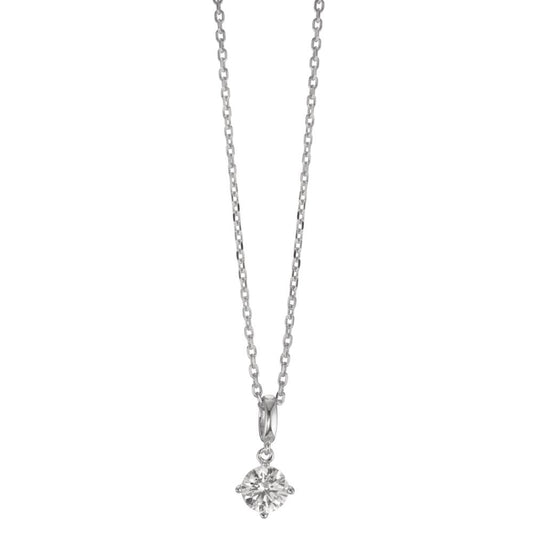 Chaînette avec pendentif Argent Zircone Rhodié 40-42 cm Ø6 mm