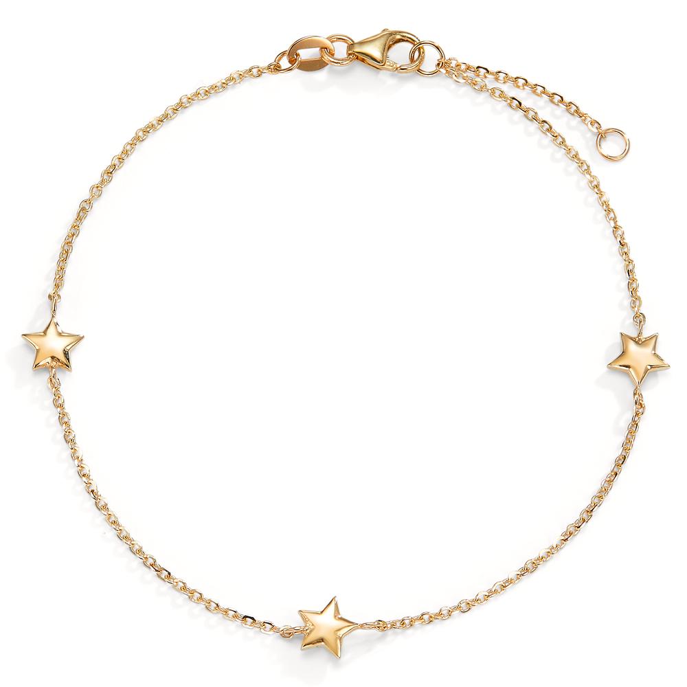 Bracelet Or jaune 14K Étoile 17-19 cm