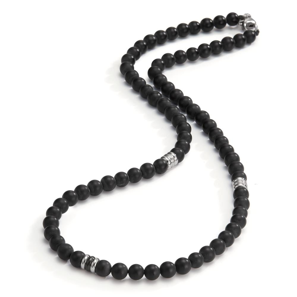 Collana Acciaio inossidabile Agata nero 50 cm Ø6.5 mm