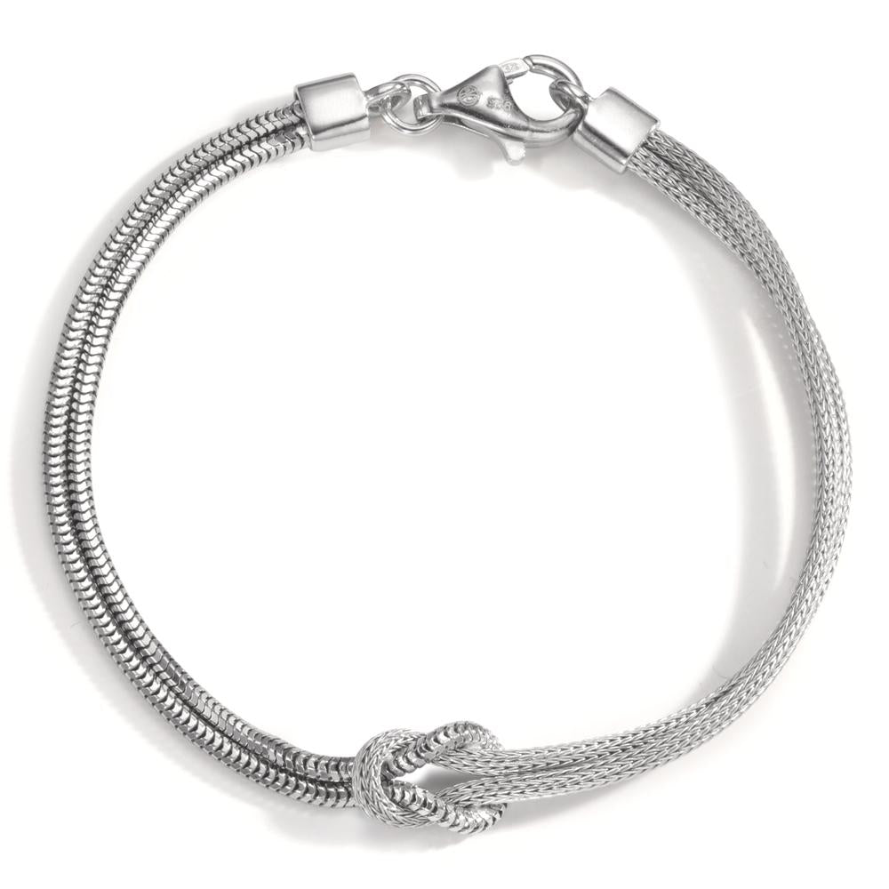 Bracelet Argent Rhodié Nœud 19 cm