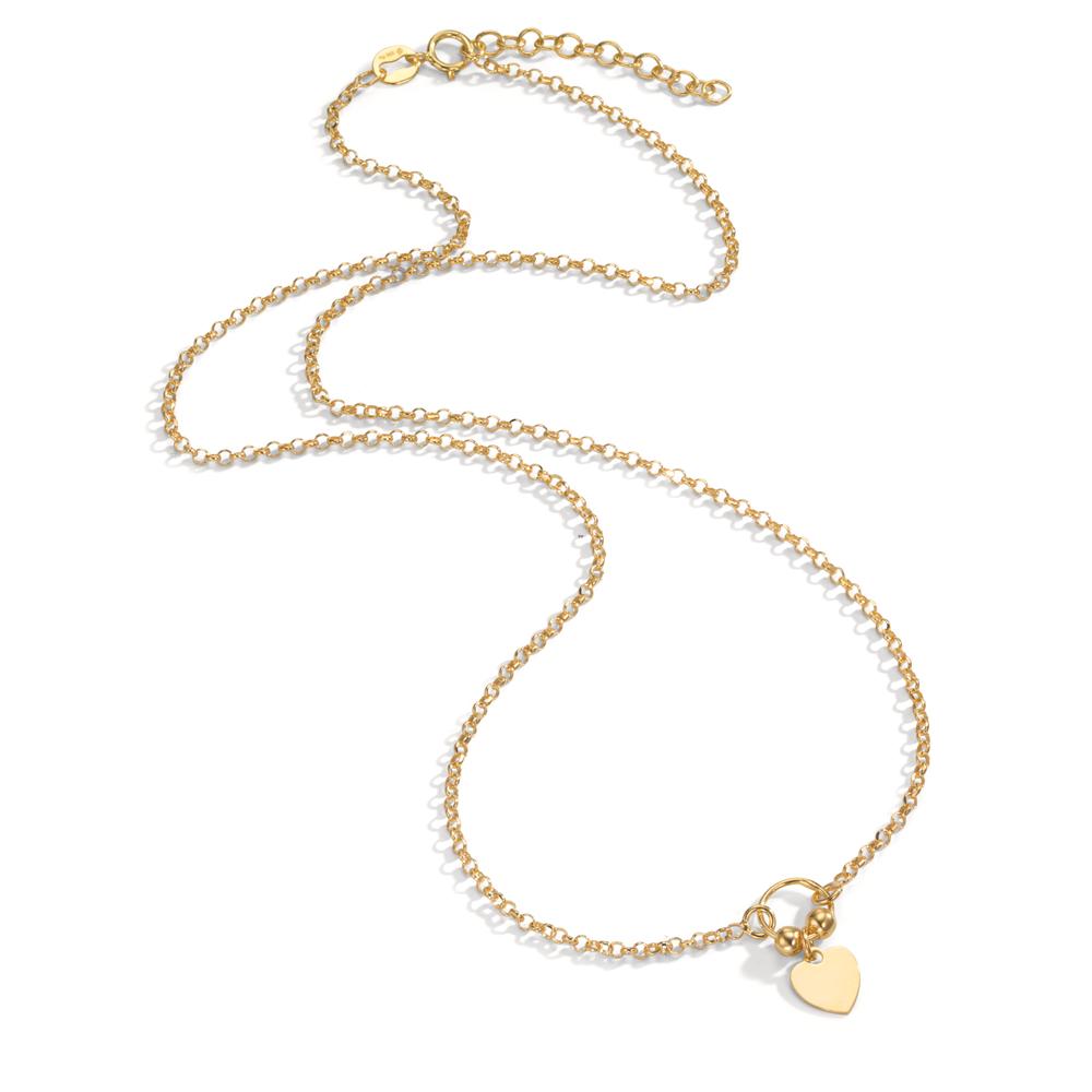 Collier Argent jaune Plaqué or Coeur 42-45 cm