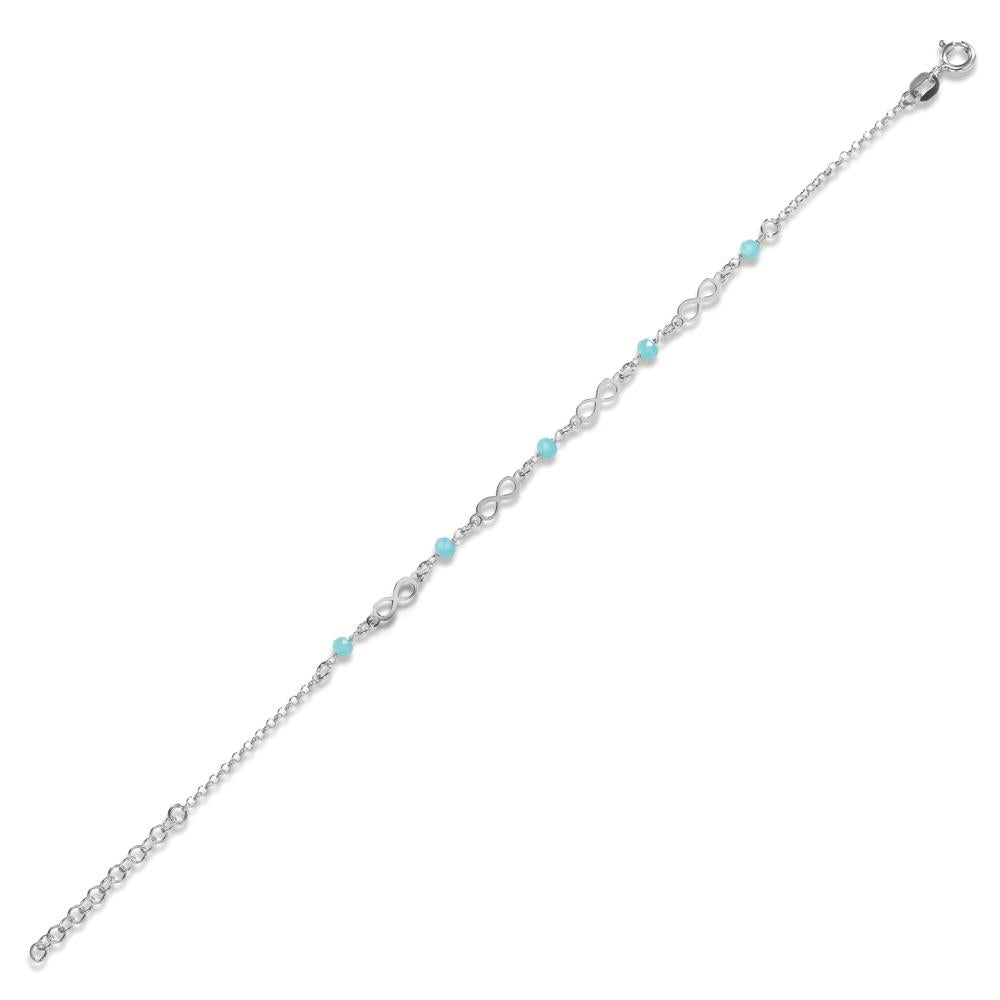 Bracciale Argento Cristallo acqua, 5 pietra rodiato Infinito 17-20 cm