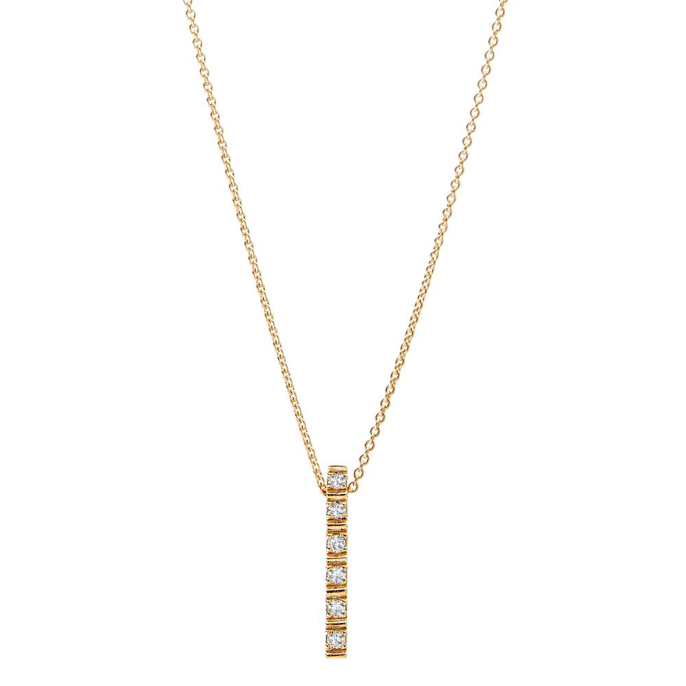 Collier 750/18 K Gelbgold Diamant 0.056 ct, 7 Steine, w-si verstellbar